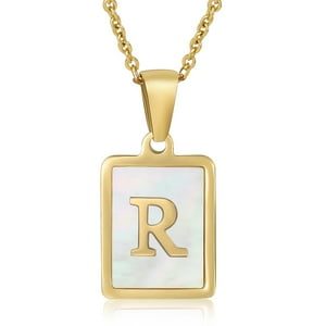 Collar Heshpaws Shell Initial Letter A-Z Oro Amarillo 18 In