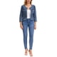 thumbnail image 2 of INSPIRE CHIC Chaqueta de Mezclilla para Mujer sin Cuello 2026 Cárdigan de Manga Larga Chaquetas de Jean 2XL Gris Azul, 2 of 6