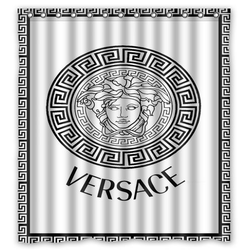 Pinghai - Cortina De Ducha Retro Versace Con Ganchos (167 X 183 Cm)