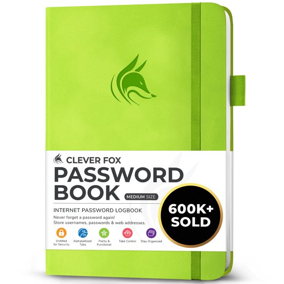 Libro de contraseñas Clever Fox Password Keeper (verde)