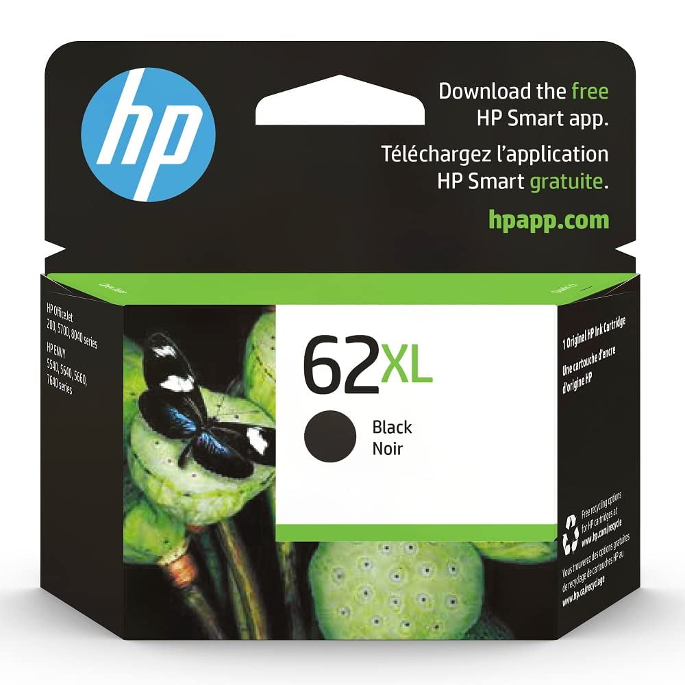 Cartucho De Tinta Hp 62xl Negro De Alto Rendimiento Para Envy 5540 5640