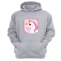 Genérico - Polerón Canguro Unicornio Gris Claro Talla M Unisex