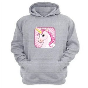 Genérico - Polerón Canguro Unicornio Gris Claro Talla Xs Unisex