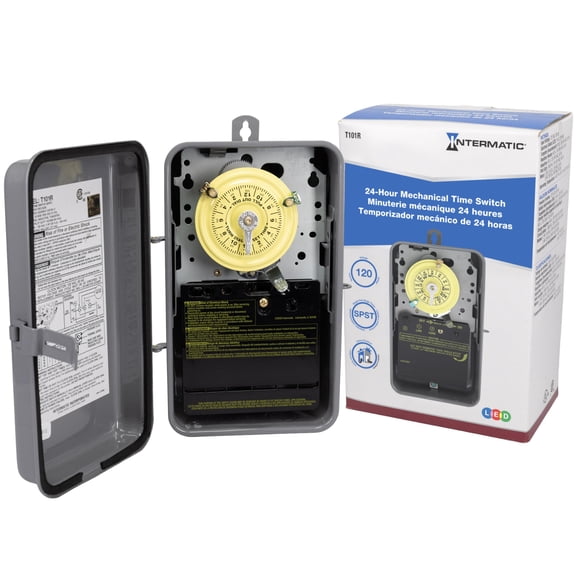 Interruptor temporizador mecánico Intermatic T101R 24 horas 120 V 40 A
