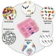 thumbnail image 5 of Caja de almacenamiento de plástico transparente de 5 celdas con botón deslizante, caja para guardar joyas, artículos de papelería, 5 of 5