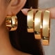 thumbnail image 2 of European American Style Hoop Earrings for Women, Minimalist Statement Unique Jewelry, 2 of 2