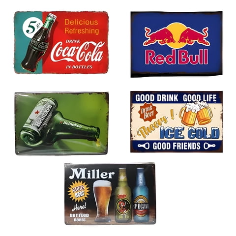 Genérico - Cuadro Metálico Bebidas Cervezas Quincho