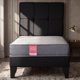 thumbnail image 1 of Cama 1 Plaza Europea América Gris Respaldo Atenas Tela Negro 90x190x60 Cm Resorte Bonell, 1 of 9