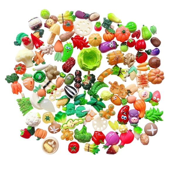 Set de Verduras Anrher 100 piezas 0,8‑4,8 cm Resina DIY