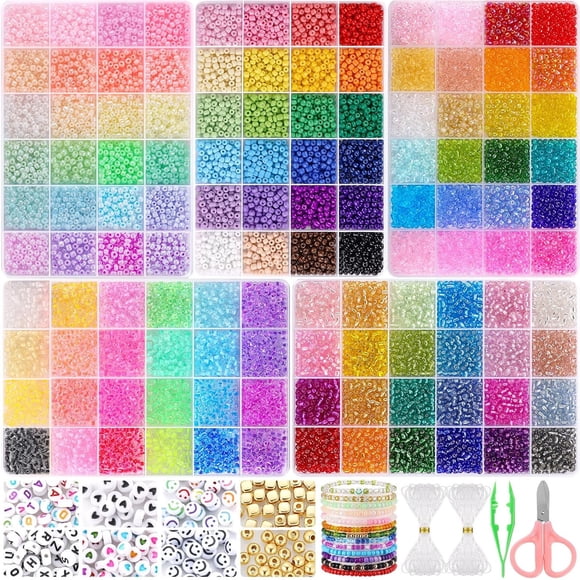 Cuentas Funtopia 13000 pcs 4 mm 5 tipos para joyería