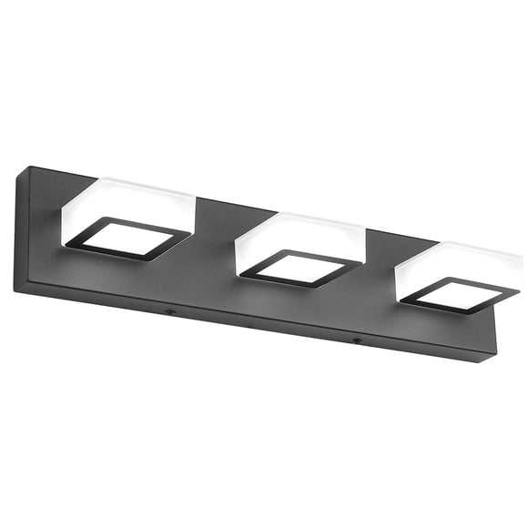 Lámpara de pared para baño Ralbay, 3 LED, 24 W, 50 cm, negra, 110 V-265 V