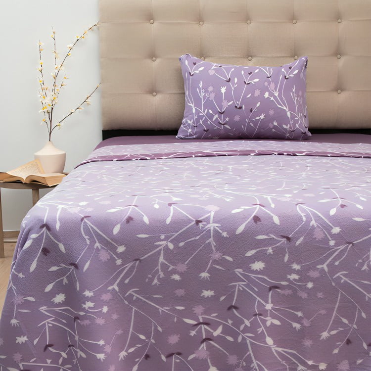 Sábanas Polar Composé 1.5 Plazas / Ramas Lila Blanco – Doral