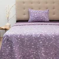 Sábanas Polar Composé 1.5 Plazas / Ramas Lila Blanco – Doral