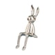 thumbnail image 1 of Estatua de conejo de cerámica brillante, escultura decorativa galvanizada, figura de de mesa para armario, hogar, comedor, decoración, regalo , argén, 1 of 5
