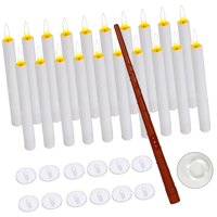 Bothyi - 20 Piezas Velas Flotantes Led Con Varita Temporizador Remoto Para Halloween Varita Marrón