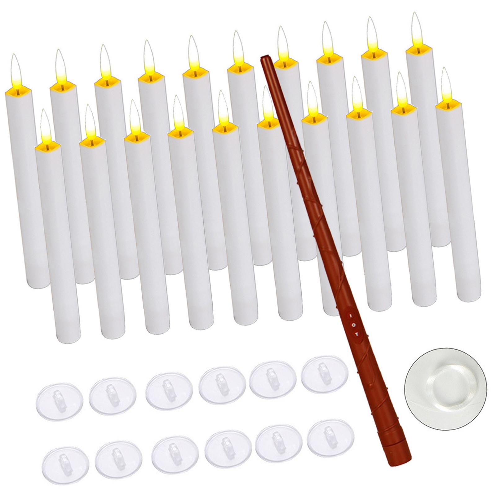 Bothyi - 20 Piezas Velas Flotantes Led Con Varita Temporizador Remoto Para Halloween Varita Marrón