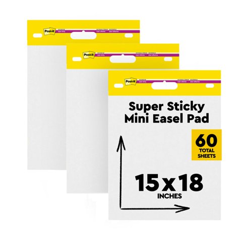 Easel Pad Post-It Autoadhesivo, Tamaño Pequeño, 38,1 Cm X 45,7 Cm, 20 Hojas