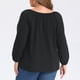thumbnail image 4 of GRACE & GRANDEUR Blusas de Punto con Mangas de Farol y Cuello de Ojal para Mujer de Talla Grande 4X Negro, 4 of 7