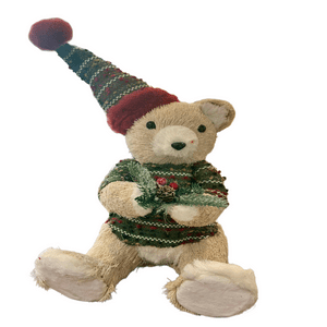 Wakeshome - Oso Peluche Pascuero Navideño Adorno Para Arbol De Navidad