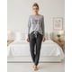 thumbnail image 1 of Pijama Mujer Algodón Peace Love Coffee Gris gris XL, 1 of 7