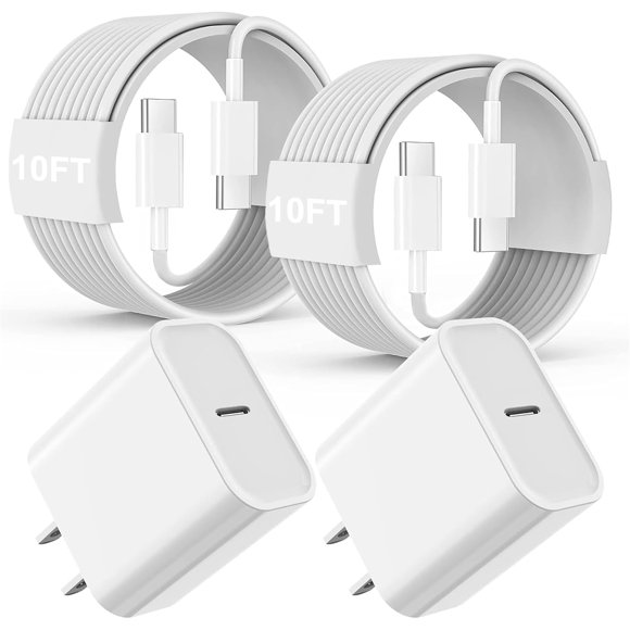 Cargador Blechmeki 20W 2 unidades + cable USB‑C de 3 m