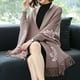 thumbnail image 1 of 1pc Elegant Cashmere Jacquard Scarf with Tassel Reversible Shawl - Warm and Stylish Women's Cloak, 1 of 5