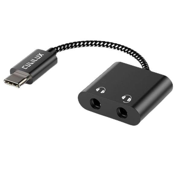 Divisor de audio USB C Cubilux para 2 auriculares con DAC de 96 kHz/24 bits