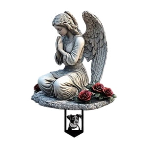 Bothyi - Ángel Conmemorativo Plano 2D Con Estaca De Placa Con Alas Decoración Versátil Para Cementerio