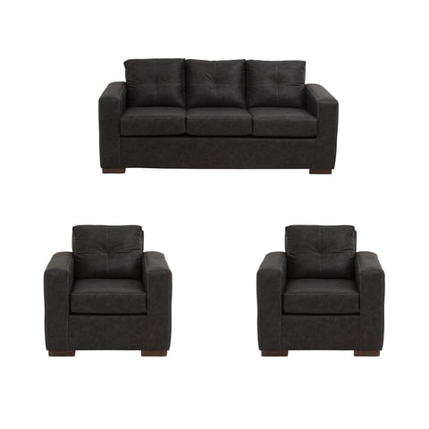 Muebles América - Living Franco 311 Cuero Auris Negro