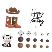 Bothyi - Adornos Románticos Para Tartas De Vaca, Para Celebraciones De Festivales Y Felicitaciones, Color Marrón