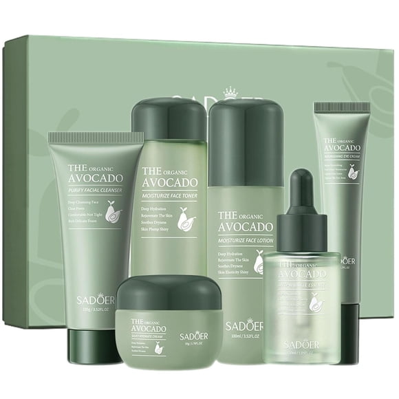Set Cuidado Facial Sadoer Avocado 6 Piezas Hyaluronic Vegan