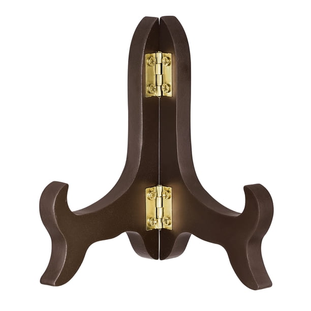 Uxcell Soporte de Placa de Caballete de 4", Soporte de Exhibición Plegable de Madera Marrón para Marco de Imagen Decorativo, 1 Paquete