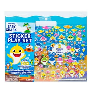 Sticker Play Set Baby Shark 100 Pegatinas Hinchadas Reutilizables