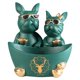 thumbnail image 5 of Bulldog Estatua Estatuilla Caja De Almacenamiento Animal Contenedor De Llaves Adorno Decoración Para El Hogar Verde, 5 of 5