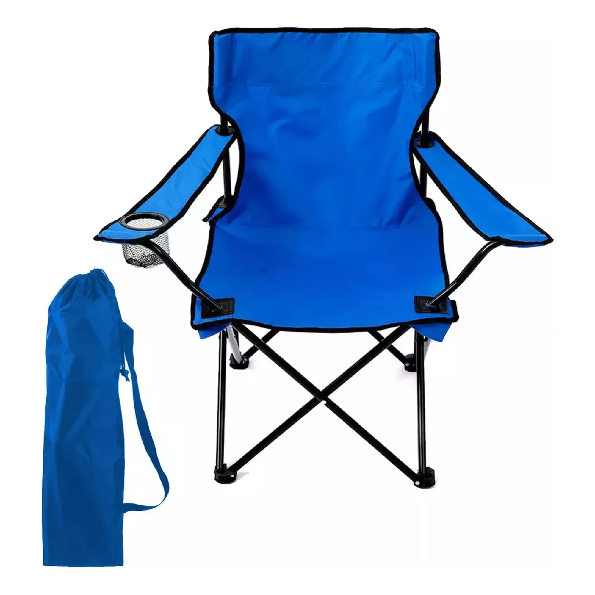 Max - Silla Plegable Portátil Para Camping Playa + Bolsa Azul