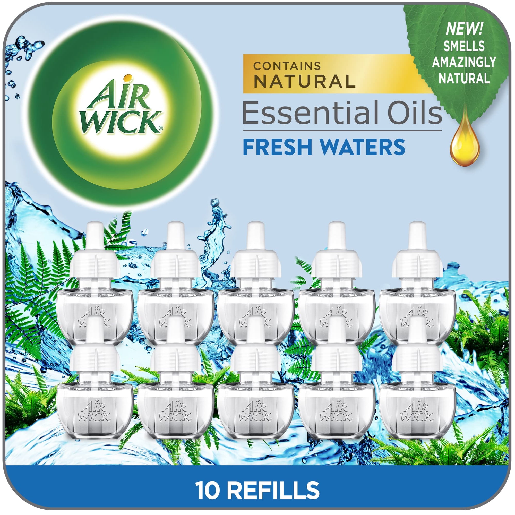 Aceites Perfumados Air Wick Fresh Waters 0+10 Recargas De 600 Ml