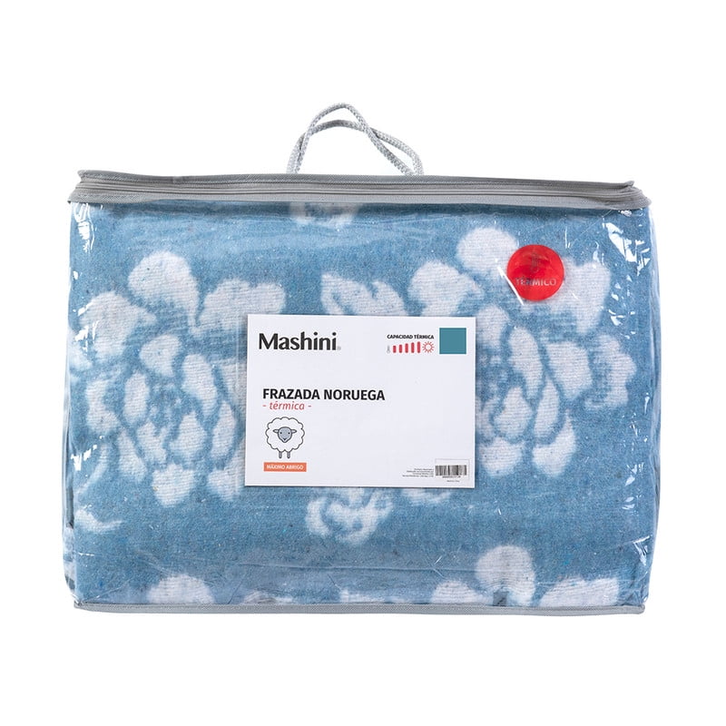 Mashini - Frazada Térmica Noruega 1.5 P Celeste