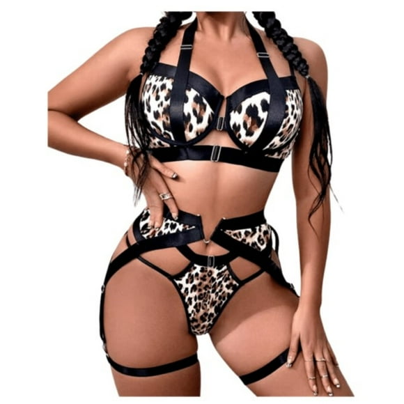 Body de encaje con Portaligas y corset Animal