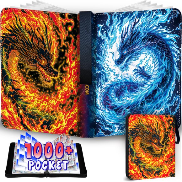 Carpeta para cartas MYTCG con capacidad de 1008 cartas, impermeable, de 9 bolsillos