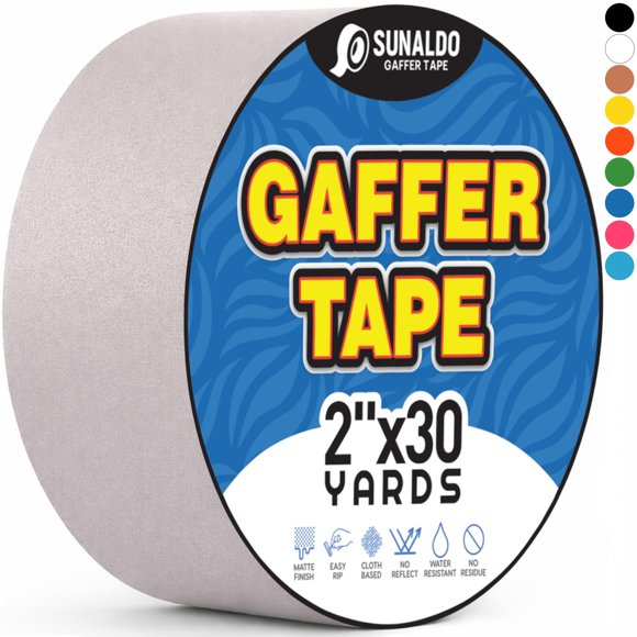 Cinta de Gaffer SUNALDO 5 cm x 27 m Gris Desgarro Fácil