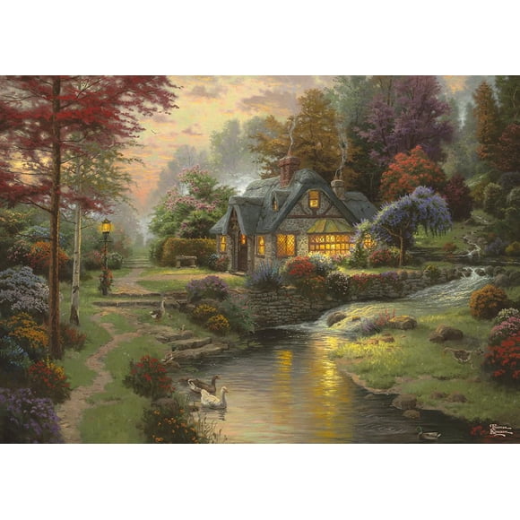 Rompecabezas Schmidt Thomas Kinkade Cabaña Stillwater 1000 piezas