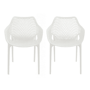 Habita2 Chile - Pack 2 Butaca City Para Exterior Apilable Resistente - Blanco