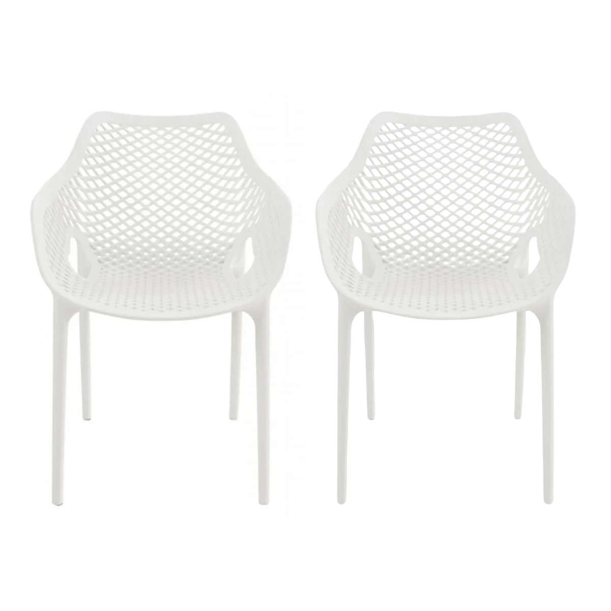 Habita2 Chile - Pack 2 Butaca City Para Exterior Apilable Resistente - Blanco