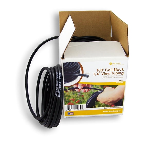 Tubo de vinilo Mister Landscaper en rollo de 30 m, 6 mm, negro