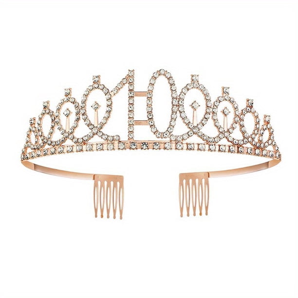 1pc, 3th To18th Birthday Crown, Crystal Crown Birthday Anniversary Decoration, Happy Birthday Party Supplies, Birthday Decoration, Party Decor, Party Supplies