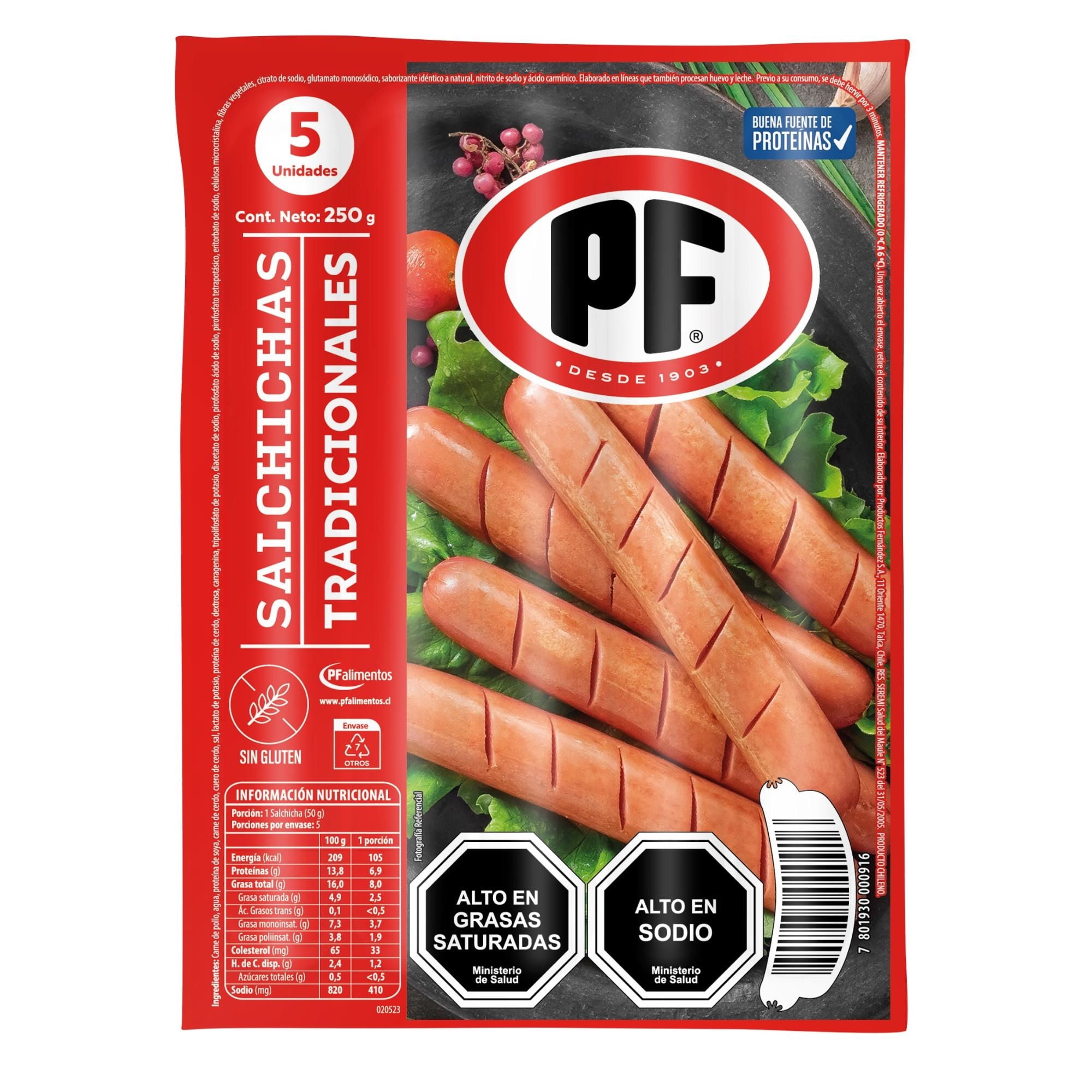 Salchicha Tradicional 5 Un 250 g Pf