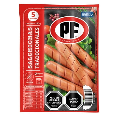 Salchicha Tradicional 5 Un 250 G Pf