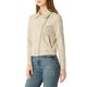 thumbnail image 4 of INSPIRE CHIC Chaqueta de motocicleta para mujer de ante sintético color sólido con cremallera asimétrica S Beige, 4 of 8