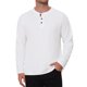 thumbnail image 1 of INSPIRE CHIC Camisetas Henley de Manga Larga para Hombre, Camiseta Básica de Manga Larga, Talla 3XL, Blanca, 1 of 6