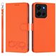 thumbnail image 2 of Funda de Cuero Tipo Billetera para Motorola Moto G 5G 2025 / 2026 6.7", con Tarjetero, Pulsera, Soporte a Prueba de Golpes con Relieve de Patrón Feliz, Funda para Teléfono, Naranja, 2 of 8